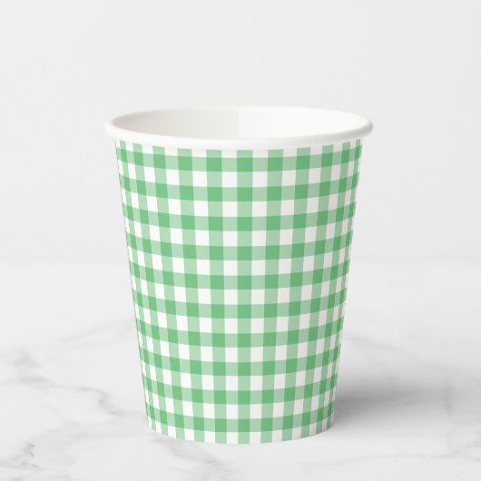 Classic Gingham Summer Green Papieren Bekers (Links)