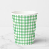Classic Gingham Summer Green Papieren Bekers (Rechts)