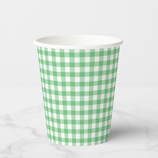 Classic Gingham Summer Green Papieren Bekers (Voorkant)