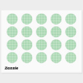 Classic Gingham Summer Green Ronde Sticker (Vel)