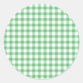 Classic Gingham Summer Green Ronde Sticker (Voorkant)