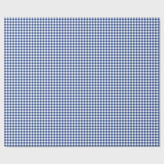 Classic Gingham True Blue Cadeaupapier (Vlak)