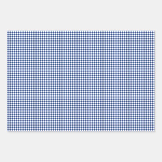 Classic Gingham True Blue Inpakpapier Vel (Voorkant 3)