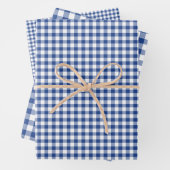 Classic Gingham True Blue Inpakpapier Vel (In situ)