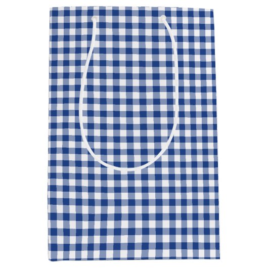 Classic Gingham True Blue Medium Cadeauzakje (Voorkant)