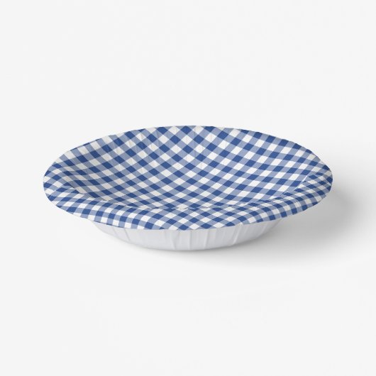 Classic Gingham True Blue Papieren Kommen (Gebogen)