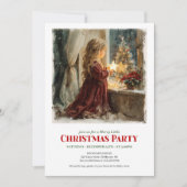 Classic girl awaits Santa printable Christmas  Kaart (Voorkant)