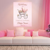 Classic Girl Roze Baby shower Welkom Poster