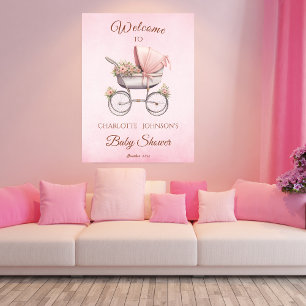 Classic Girl Roze Baby shower Welkom Poster