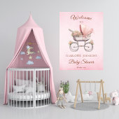  Classic Girl Roze Baby shower Welkom Poster