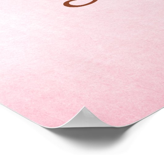  Classic Girl Roze Baby shower Welkom Poster (Hoek)