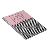 Classic Girly Houndstooth & Roze Notitieboek 6.5x8 (Rechterzijde)