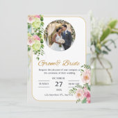 Classic Glam bruiloft uitnodiging | Stijlvol Aange (Staand voorkant)