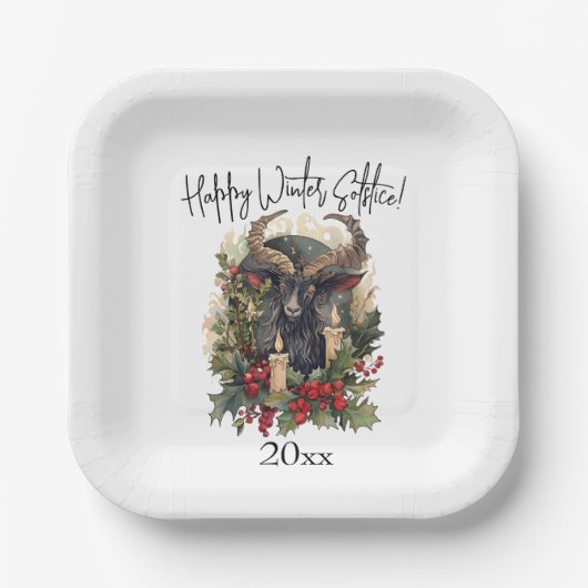 Classic Goat Yule Papieren Bordje (Voorkant)