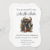 Classic Goat Yule Uitnodiging (Voorkant / Achterkant)
