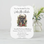 Classic Goat Yule Uitnodiging (Staand voorkant)