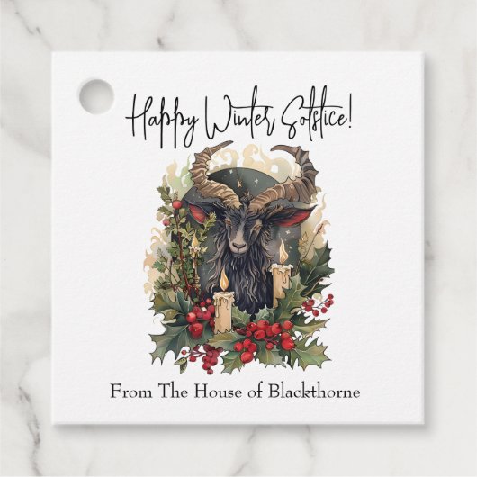 Classic Goat Yule Uitnodiging Bedankjes Labels (Voorkant)