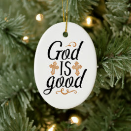 Classic God is een goed Christelijk kruis Keramisch Ornament