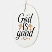 Classic God is een goed Christelijk kruis Keramisch Ornament (Links)