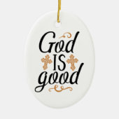 Classic God is een goed Christelijk kruis Keramisch Ornament (Voorkant)