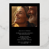 Classic Gold 50th Photo Wedding Anniversary Folie Uitnodiging (Achterkant)