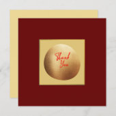 Classic Gold Abstract Elegant Royal Red Bedankkaart (Voorkant / Achterkant)