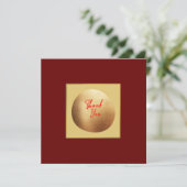 Classic Gold Abstract Elegant Royal Red Bedankkaart (Staand voorkant)