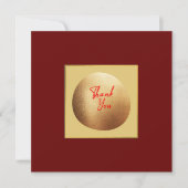 Classic Gold Abstract Elegant Royal Red Bedankkaart (Voorkant)