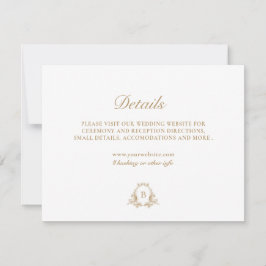 Classic Gold and White Monogram Crest Details Kaar Kaart