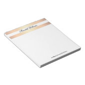 Classic Gold Bands Naam Gepersonaliseerd Notitieblok (Schuin)