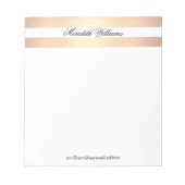 Classic Gold Bands Naam Gepersonaliseerd Notitieblok (Voorkant)