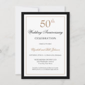 Classic Gold Black 50th Wedding Anniversary Kaart (Voorkant)