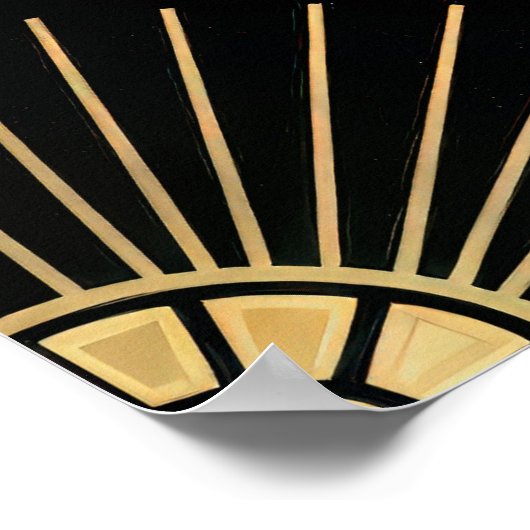 Classic Gold & Black Art Deco Seamless Pattern Poster (Hoek)