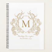 Classic Gold  Bloemkam Monogram Planner (Voorkant)