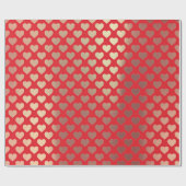 Classic Gold Blush Pink Red Hearts Confetti Cadeaupapier (Vlak)