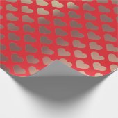Classic Gold Blush Pink Red Hearts Confetti Cadeaupapier (Hoek)