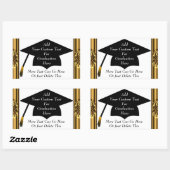 Classic Gold Border Afstuderen Stickers (Vel)