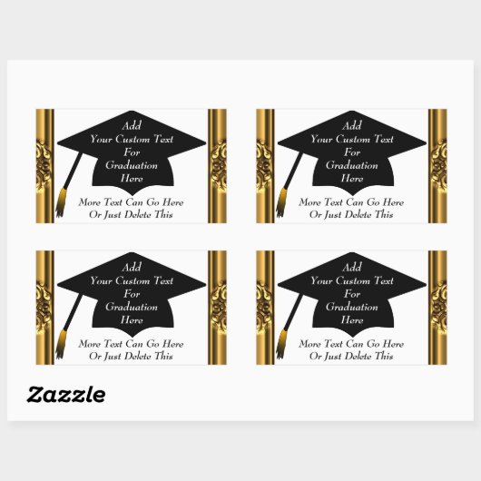 Classic Gold Border Afstuderen Stickers (Vel)
