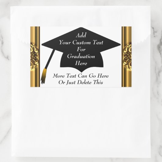 Classic Gold Border Afstuderen Stickers (Tas)