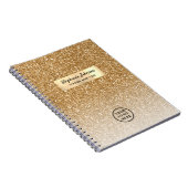 Classic Gold Boss Lady CEO Logo Luxe Glitter Notitieboek (Rechterzijde)