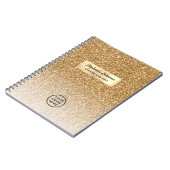 Classic Gold Boss Lady CEO Logo Luxe Glitter Notitieboek (Linkerzijde)