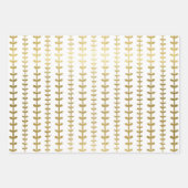 Classic Gold Botanical Leaf Pattern Weddenschap Wr Inpakpapier Vel (Voorkant 3)