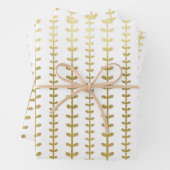 Classic Gold Botanical Leaf Pattern Weddenschap Wr Inpakpapier Vel (In situ)