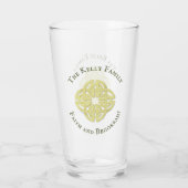 Classic Gold Celtic Cross Faith en Begorrah Glas (Achterkant)