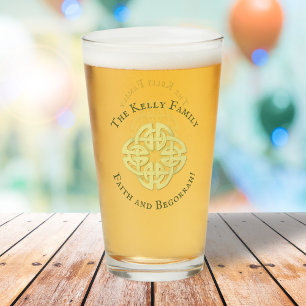 Classic Gold Celtic Cross Faith en Begorrah Glas