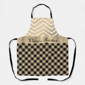 Classic Gold Chevron Gingham Schort (Voorkant)