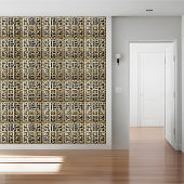 Classic Gold Cream Wit Zwart Oud Grieks Tegels Tegeltje