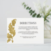Classic Gold Crest Wedding Direction Kaart (Staand voorkant)