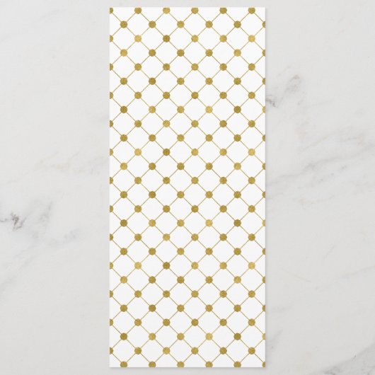 Classic Gold Crest Wedding Menu Kaart (Achterkant)