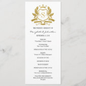 Classic Gold Crest Wedding Program Programmakaart (Voorkant)